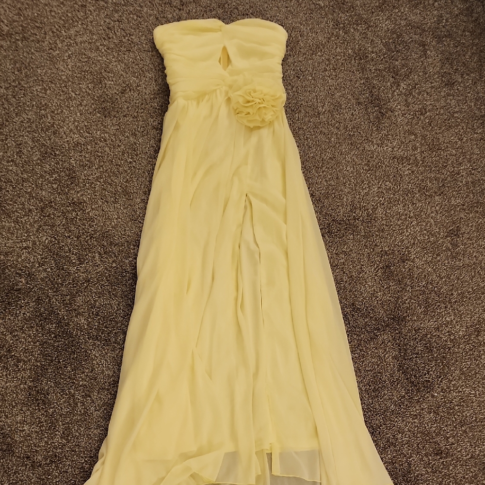 Elegant Yellow Strapless Dress